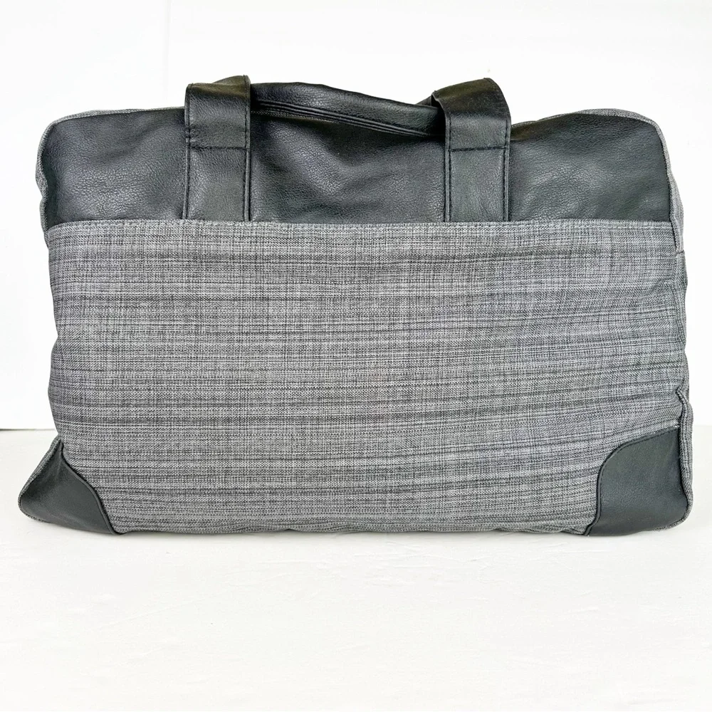 John Varvatos Weekender Gray Black Lightweight Vegan Travel Duffel Bag